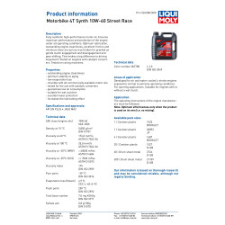 Liqui Moly 4-suwowy w pełni syntetyczny Street Race 10W-60 20L - 1527