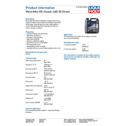 Liqui Moly 4-suwowy mineralny HD-Classic Street SAE 50 1L - 1572