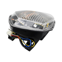 Lampa tylna LED Bike It z przezroczystym szkłem i zintegrowanymi kierunkowskazami S050