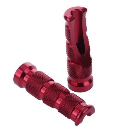 Bike It Aluminium Tapered Footrest Pegs (Pair) - Red