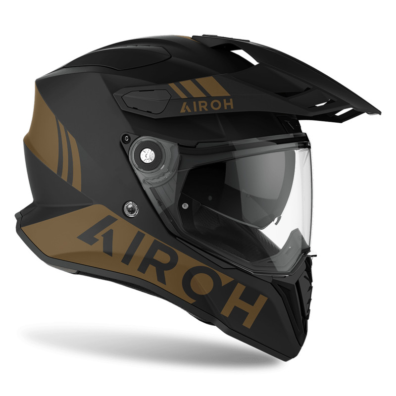 Kask motocyklowy Airoh Commander „Gold” Adventure – złoty mat