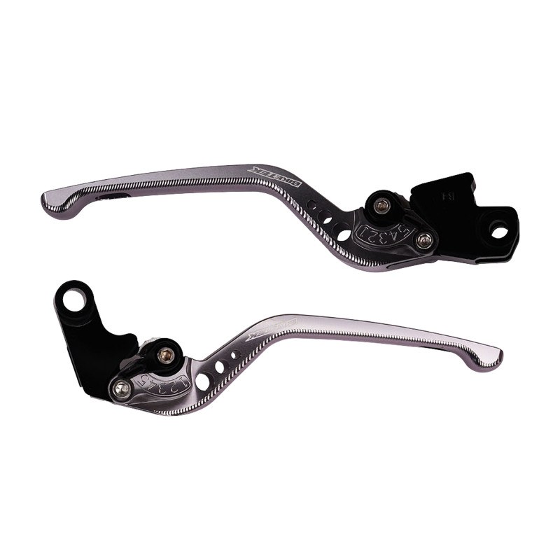 BikeTek Adjustable CNC Long Lever Set Titanium with Black Adjuster -  002