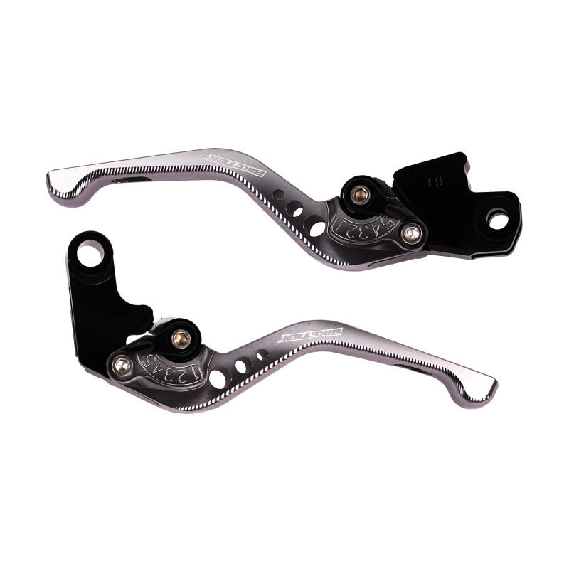 BikeTek Adjustable CNC Short Lever Set Titanium with Black Adjuster -  081