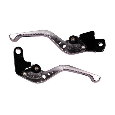 BikeTek Adjustable CNC Short Lever Set Titanium with Black Adjuster -  130