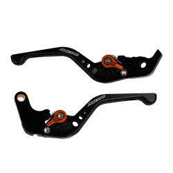 BikeTek Adjustable CNC Short Lever Set Black with Gold Adjuster -  266