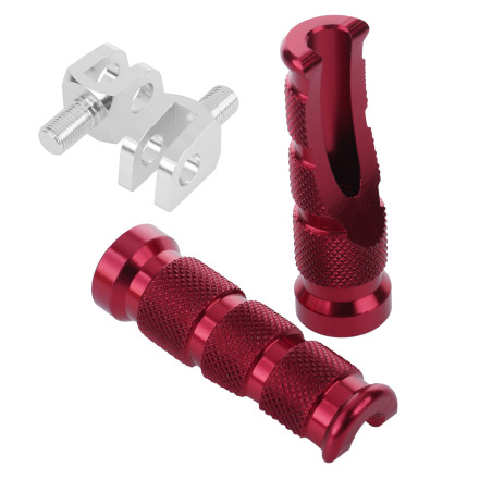 Bike It Replacement Honda Tapered Footpegs (Rider - Red)