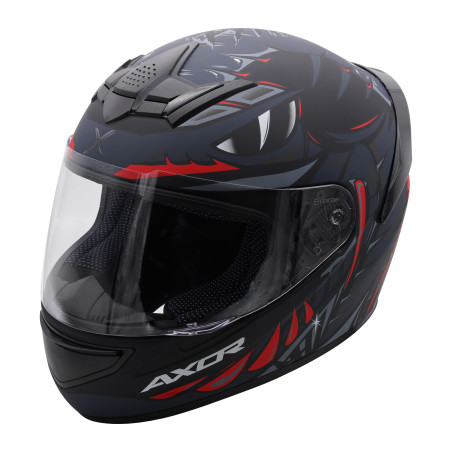 Kask integralny Axor Rage - python czarny/szary/czerwony mat