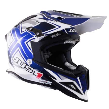 Kask MX Just 1 J12 carbon Mister X Carbon niebieski