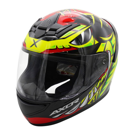 Kask integralny Axor Rage-Python czerwony/żółty/czarny połysk