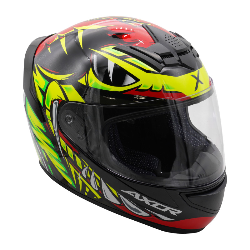 Kask integralny Axor Rage-Python czerwony/żółty/czarny połysk