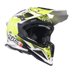 Kask MX Just 1 J12 Carbon Mister X Carbon żółty