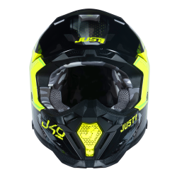 Kask MX Just1 J40 Shooter w kamuflażu / fluo żółty / czarny