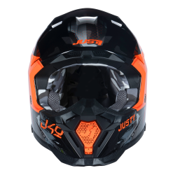 Kask MX Just1 J40 Shooter w kamuflażu/pomarańczowo-czarnym