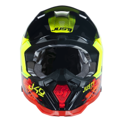 Kask MX Just1 J40 Shooter w kamuflażu/czerwony/czarny