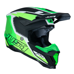 Kask MX Just1 J40 Flash fluo zielony/biały/czarny