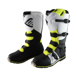 Buty motocrossowe Shot X10 2.0 MX dla dorosłych, czarno-biało-żółte