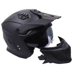 Wielofunkcyjny kask integralny i otwarty Stealth Fighter, czarny mat