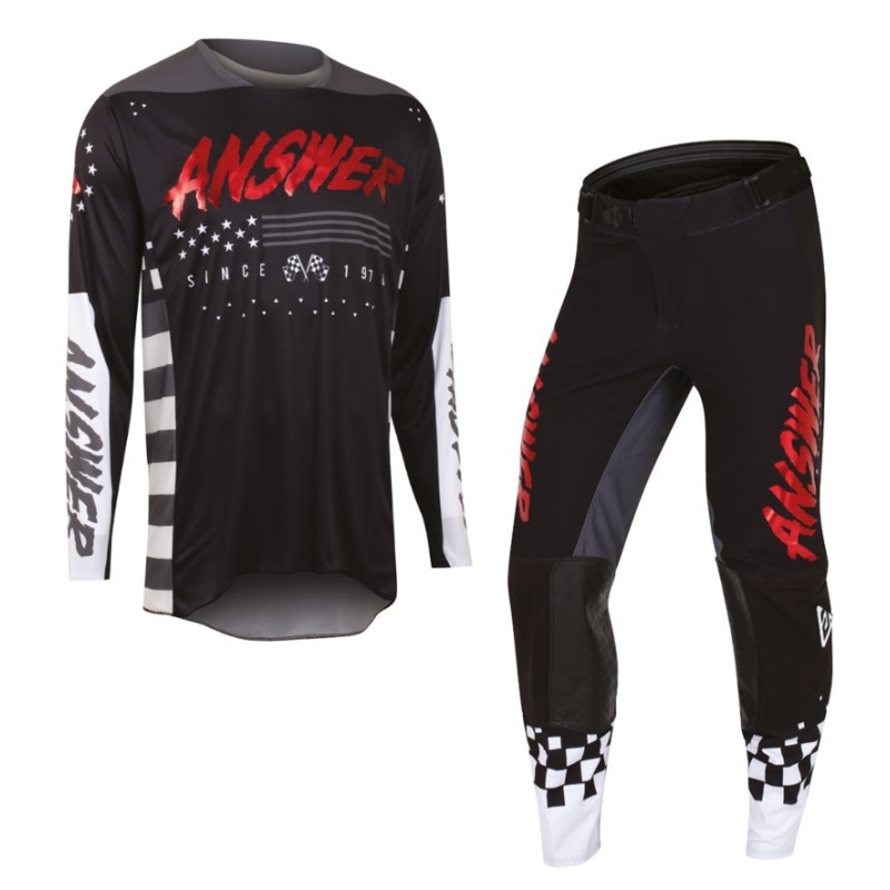 Answer Elite Proline motokrosové kalhoty & dres, set, černo/ červený