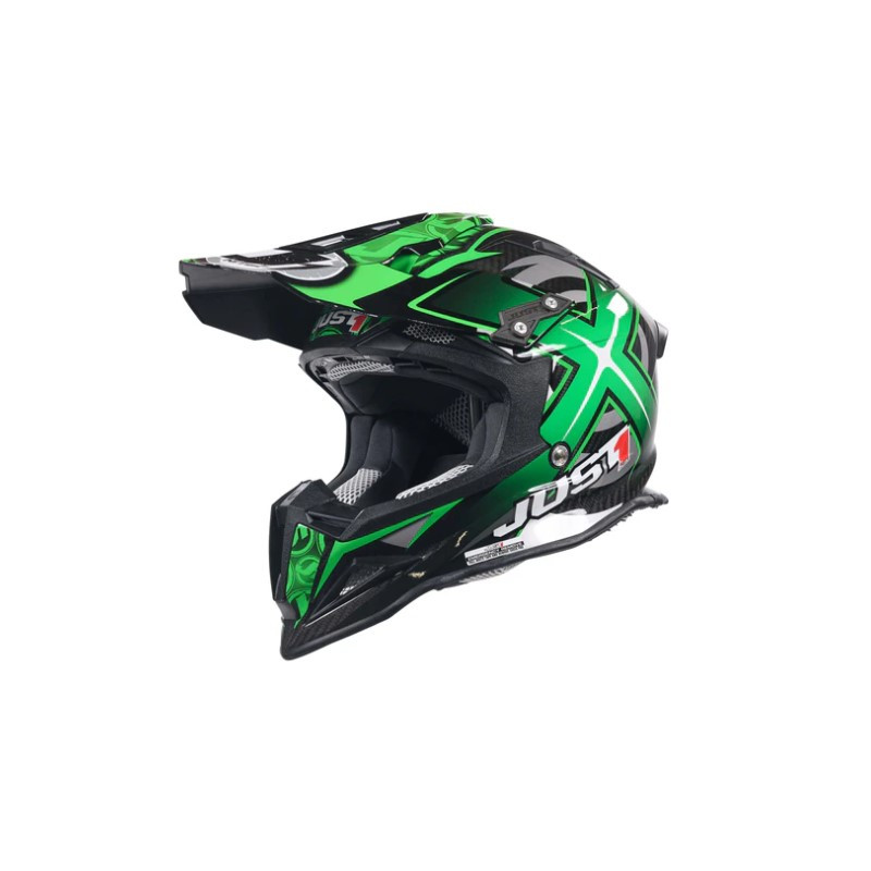 Just 1 Karbonowy kask MX J12 Mister X Carbon zielony