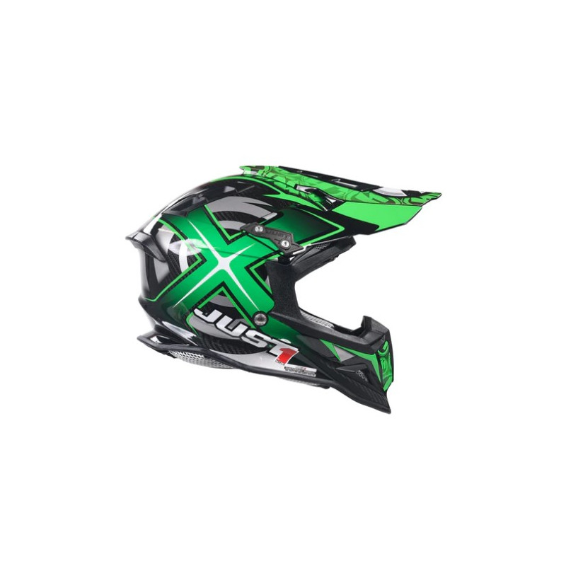 Just 1 Karbonowy kask MX J12 Mister X Carbon zielony