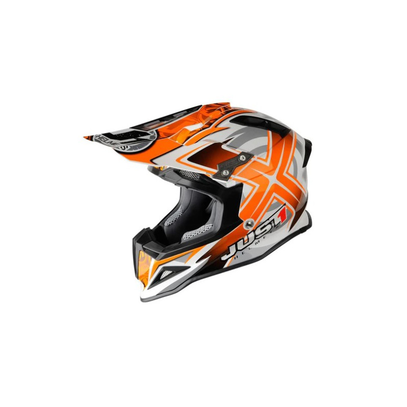 Kask MX Just 1 J12 Carbon Mister X Carbon pomarańczowy