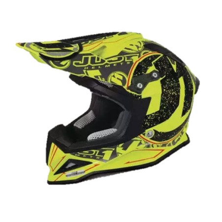 Kask MX Just 1 J12 Carbon Stamp w kolorze żółtym fluo