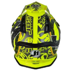 Kask MX Just 1 J12 Carbon Stamp w kolorze żółtym fluo