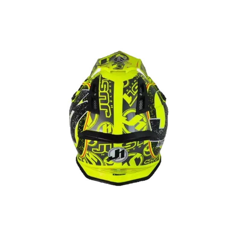 Kask MX Just 1 J12 Carbon Stamp w kolorze żółtym fluo