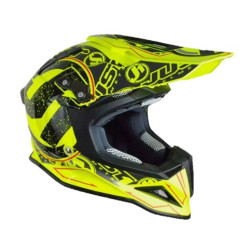 Kask MX Just 1 J12 Carbon Stamp w kolorze żółtym fluo