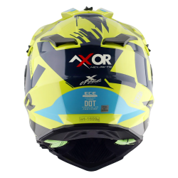 Kask Axor X-Cross Adventure, neonowożółty/niebieski połysk