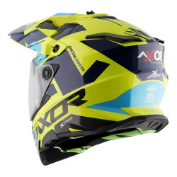 Kask Axor X-Cross Adventure, neonowożółty/niebieski połysk