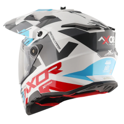 Kask Axor X-Cross Adventure, biało-czerwony połysk