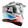 Kask Axor X-Cross Adventure, biało-czerwony połysk