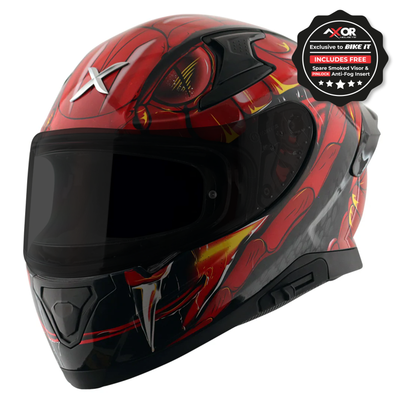 Kask integralny Axor Apex - Venomous czarno-czerwony połysk