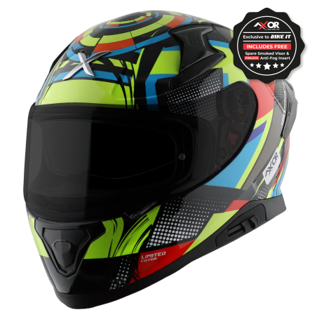 Kask integralny Axor Apex — żywy czarny, neonowożółty połysk