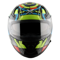 Kask integralny Axor Apex — żywy czarny, neonowożółty połysk