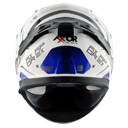 Kask integralny Axor Apex - Hex 2 biało-niebieski połysk