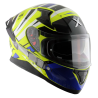 Kask integralny Axor Apex - Hex 2 neonowożółty niebieski połysk