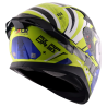 Kask integralny Axor Apex - Hex 2 neonowożółty niebieski połysk