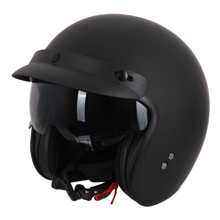 Otwarty kask Stealth z tarczą, czarny mat