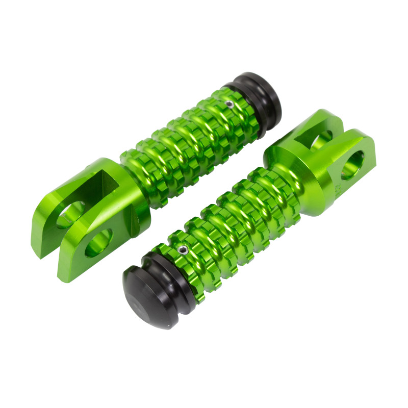 Podnóżki BikeTek Ally z kierowcą (para) Kawasaki Front Green KW11F