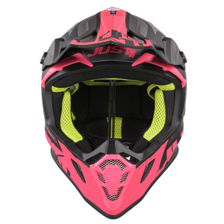 Just1 J38 MX prilba Blade fluo fuchsiová/čierna mat