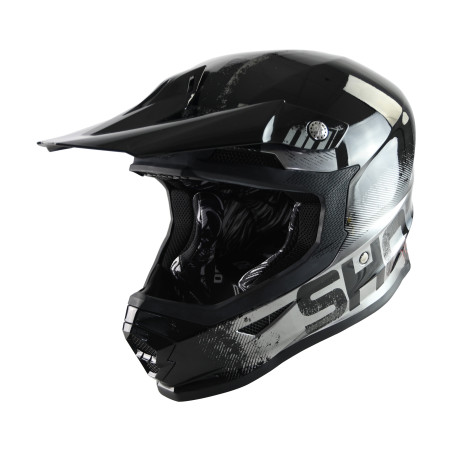 Kask MX Shot Furious Coalition Srebrny Chrom