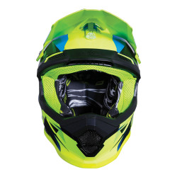 Kask MX Shot Furious Ultimate Niebieski Neonowo-Żółty Połysk