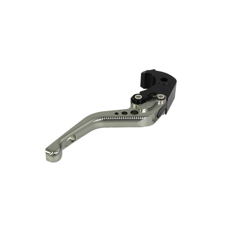 BikeTek nastaviteľná CNC Brzdová páčka Short - Titanium / Black Adjuster - B06S