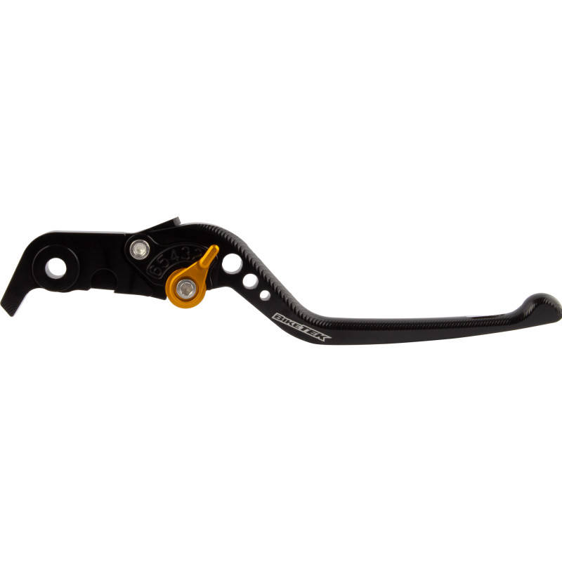 BikeTek nastaviteľná CNC Brzdová páčka Long - Black / Gold Adjuster - B76