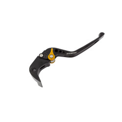 BikeTek nastaviteľná CNC Brzdová páčka Short - Black / Gold Adjuster - B84S